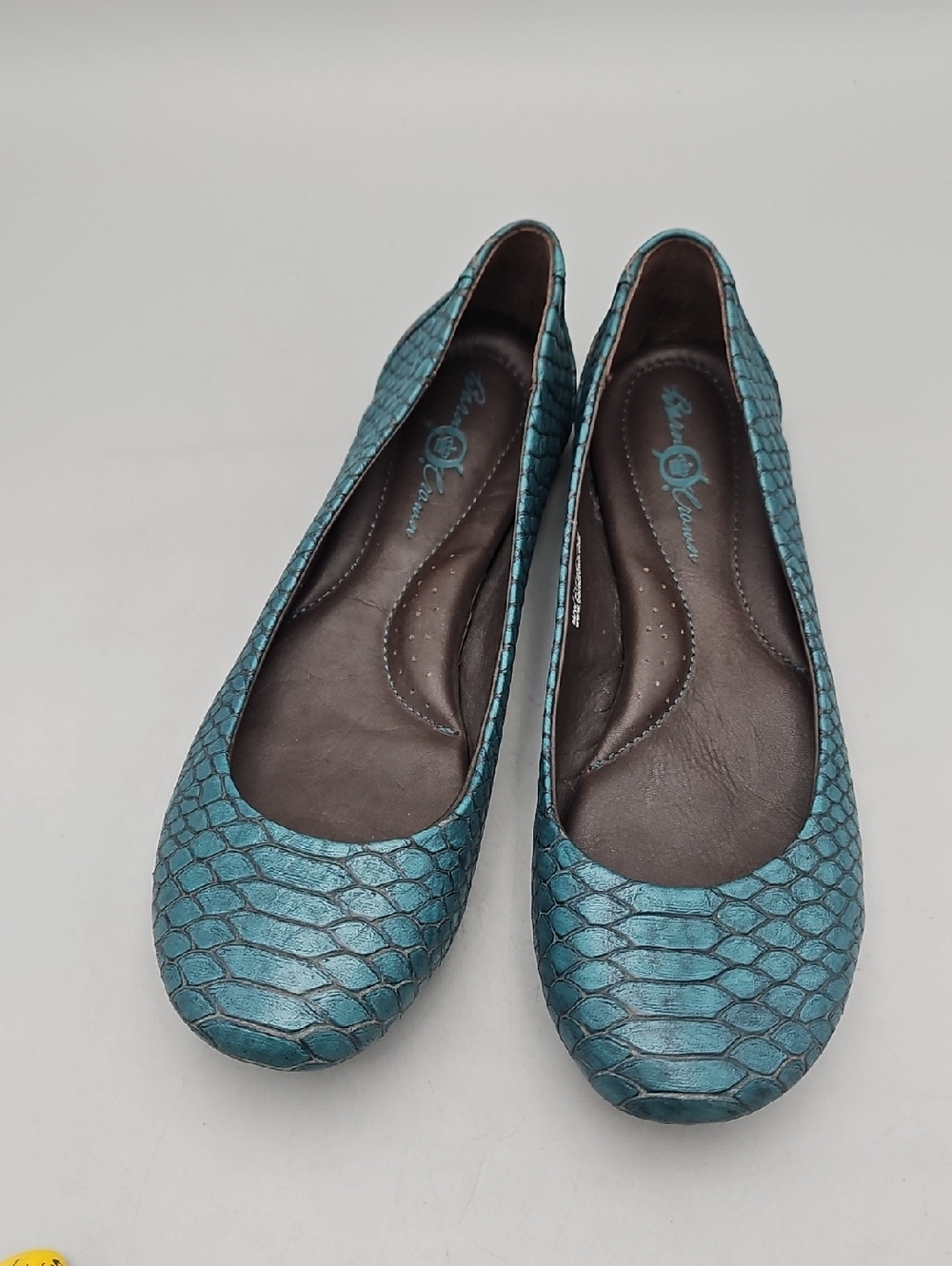 BORN Size 7.5 Teal Textured Leather Ballet Flats Shoes Slip On - Picture 8 of 12
